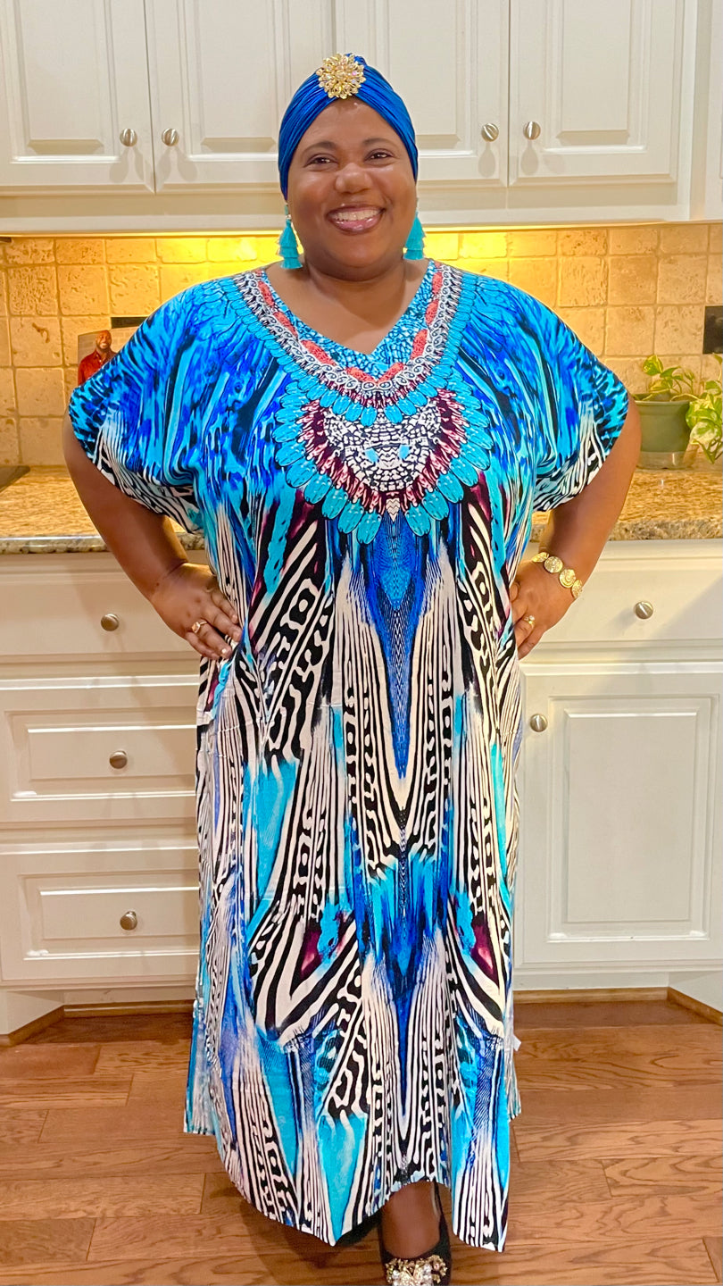 Seaside Stroll Kaftan - Blue