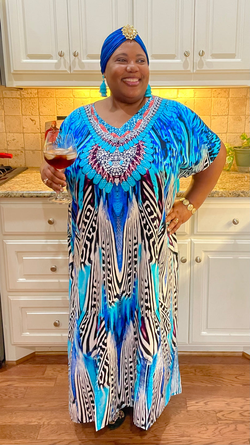 Seaside Stroll Kaftan - Blue