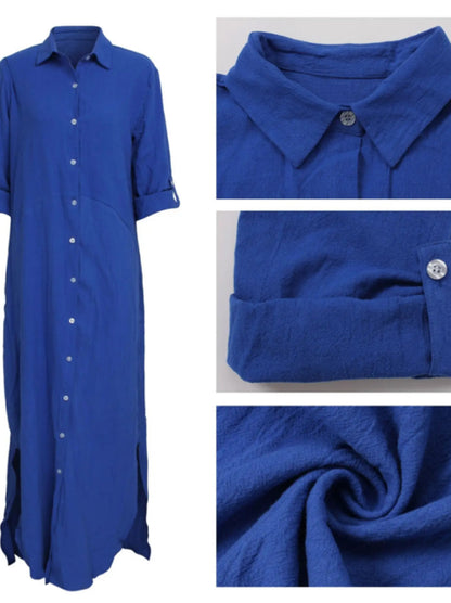 Blouse Shirt Dress - Blue