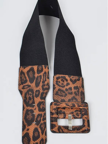 Faux Leather Leopard Belt